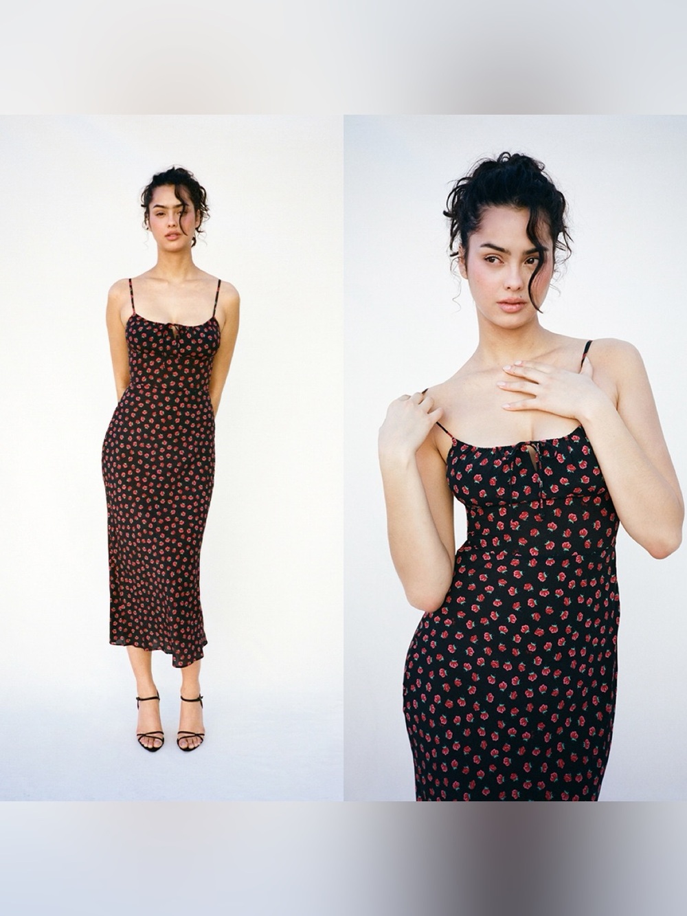 Réalisation Par Alba silk midi dress in Rosalita